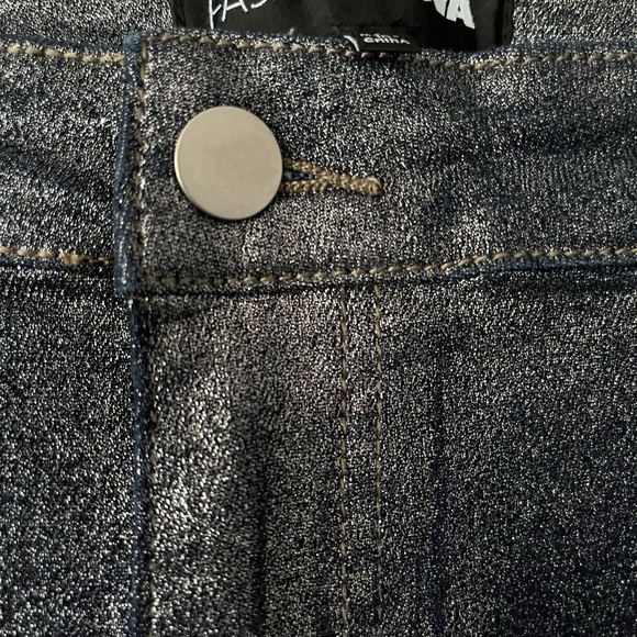 Plus size bootleg semi-sparkle denim jeans. (New-never worn). Dark Navy color. - Picture 4 of 7